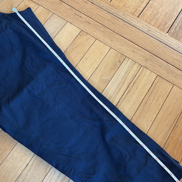 J Crew factory girlfriend high-rise chino navy blue size 16 flat front w/pockets - Picture 6 of 8